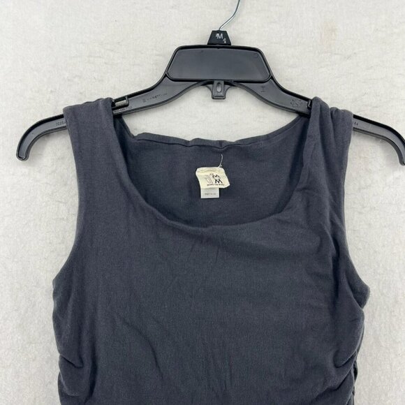 Mom's The Word Maternity Tank Top Womens Sz M Gray Ruched Square Neck Sleeveless - Picture 5 of 12